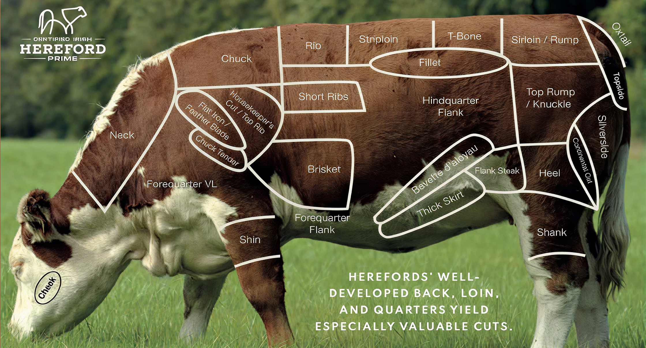 Irish Hereford Prime Beef Cuts Diagram