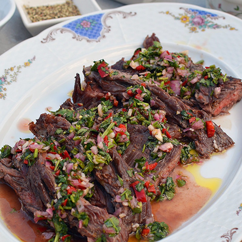 Barbecue Flank Steak with Chimichurri Sauce