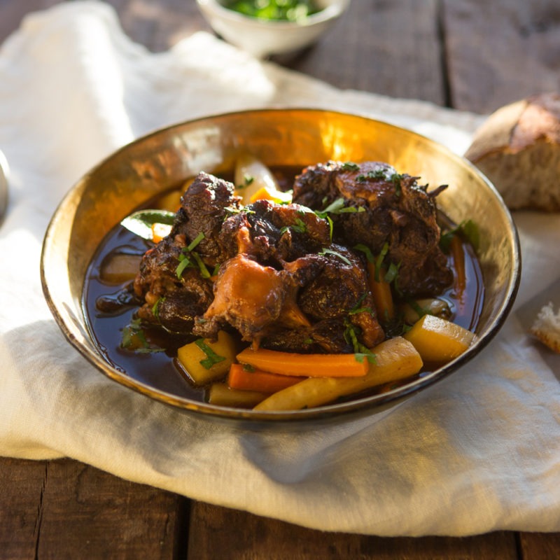 Oxtail stew with sourdough bread