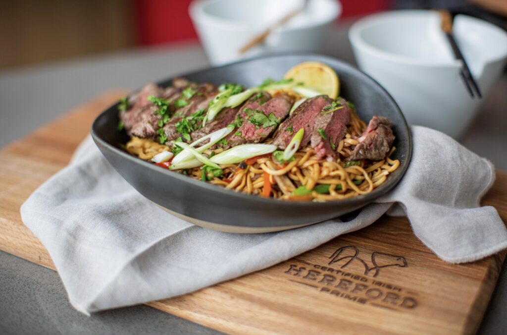 Striploin Steak with Stirfry Noodles